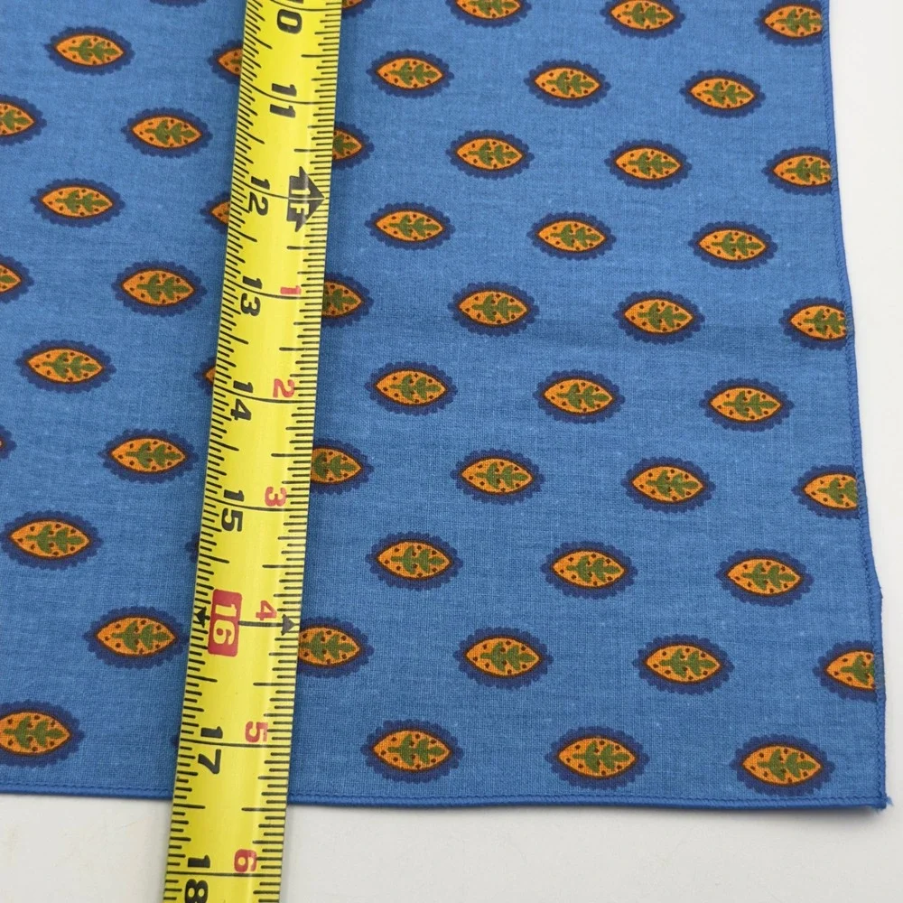 Set of 4 Made in France Blue Cotton Napkins Provencal Leaf Medallion 17x17